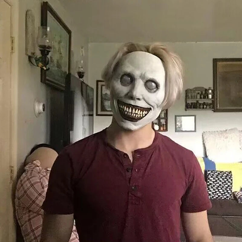 Horror the Exorcist Smiling Face Demon Mask Costume Evil Creepy Ghost Skull Plastic Masks - View 3