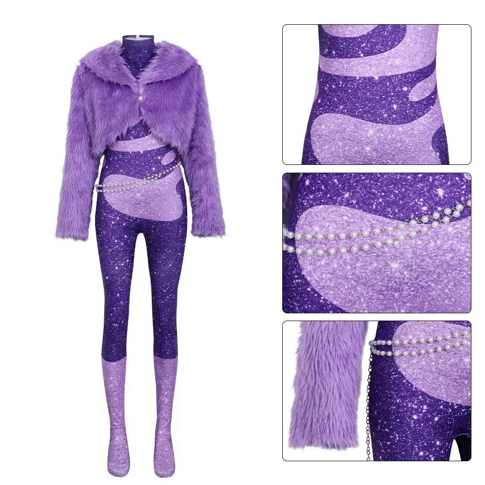 Women's Purple Gazelle-Inspired Stage Costume