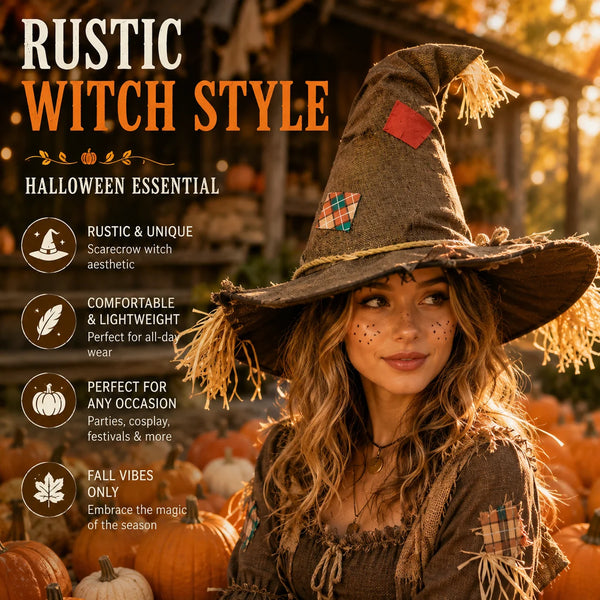 Halloween Witch Hat for Women, Pumpkin Patch Costume Accessory for Fall Festival - product image 1