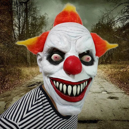 Iootiany Horror Ghost Clown Mask Face Masquerade Props Adult Latex Halloween Spoof Mask Props Headgear - product image 7