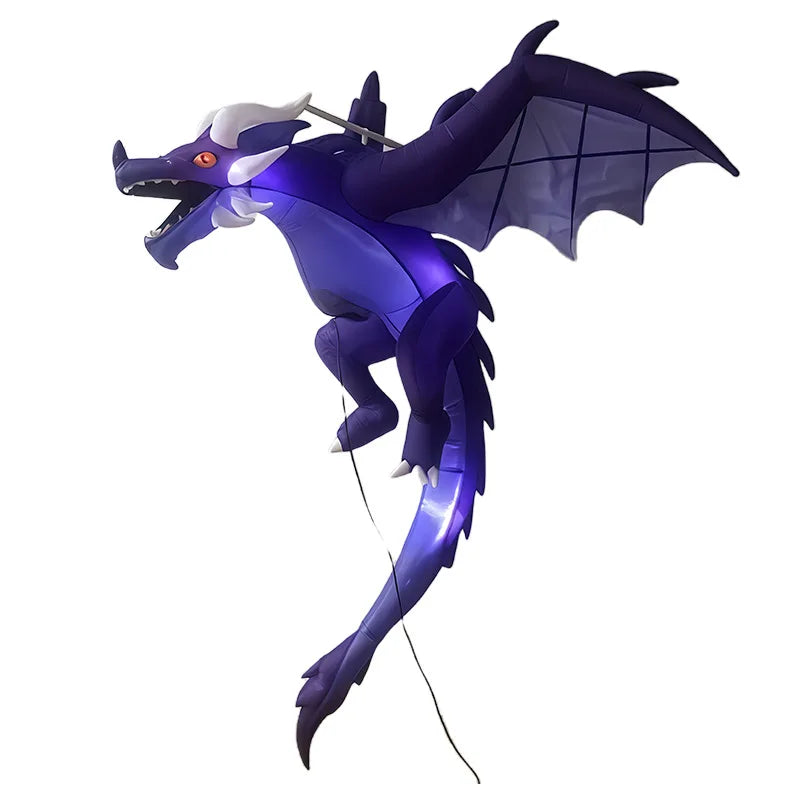 1.9m Inflatable Halloween Flying Dragon LED Lighted Ornament American Style Garden Party Decoration Flame - product image 7