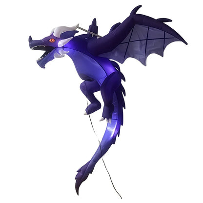 1.9m Inflatable Halloween Flying Dragon LED Lighted Ornament American Style Garden Party Decoration Flame - product image 7