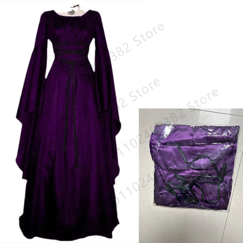 Medieval Witch Dress for Women Cosplay Vampire Bride Halloween Carnival New Clothing Middle Ages Costumes - product image 4