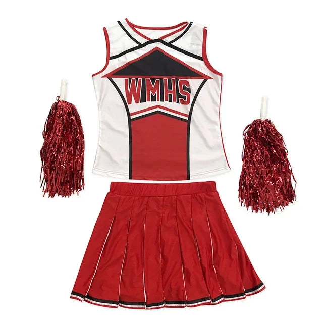 Glee-Inspired Cheerleader Costume for Women | Red Varsity Uniform