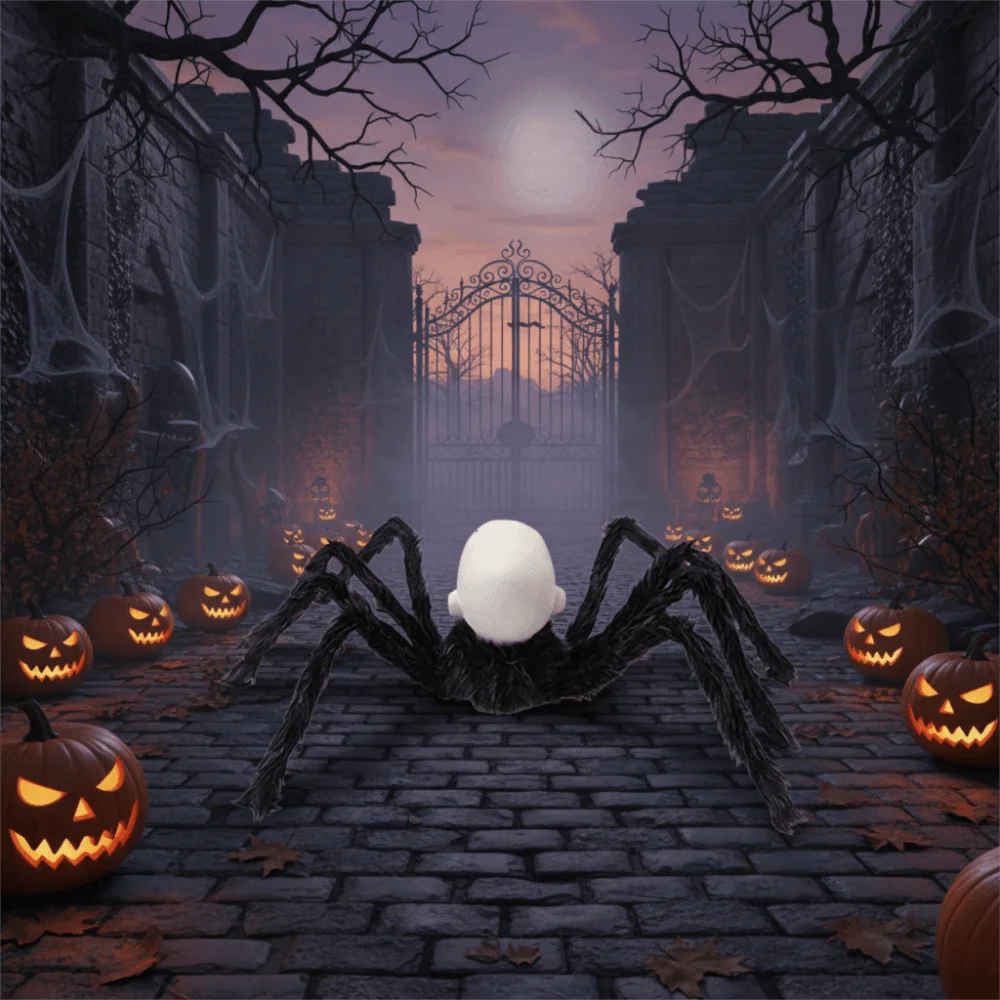 Glowing Eye Halloween Electric Walking Spider Sound Activated Folding Yard - product image 2