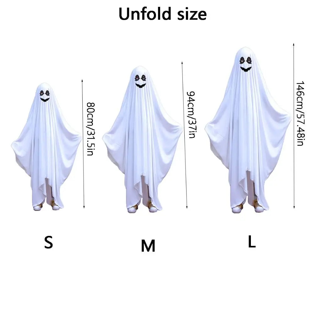 Hooded Halloween Cloak Cape Funny Cosplay Fright Clothes Ghost Poncho Robe Smile Face Black Eye Ghost Cosplay - product image 6
