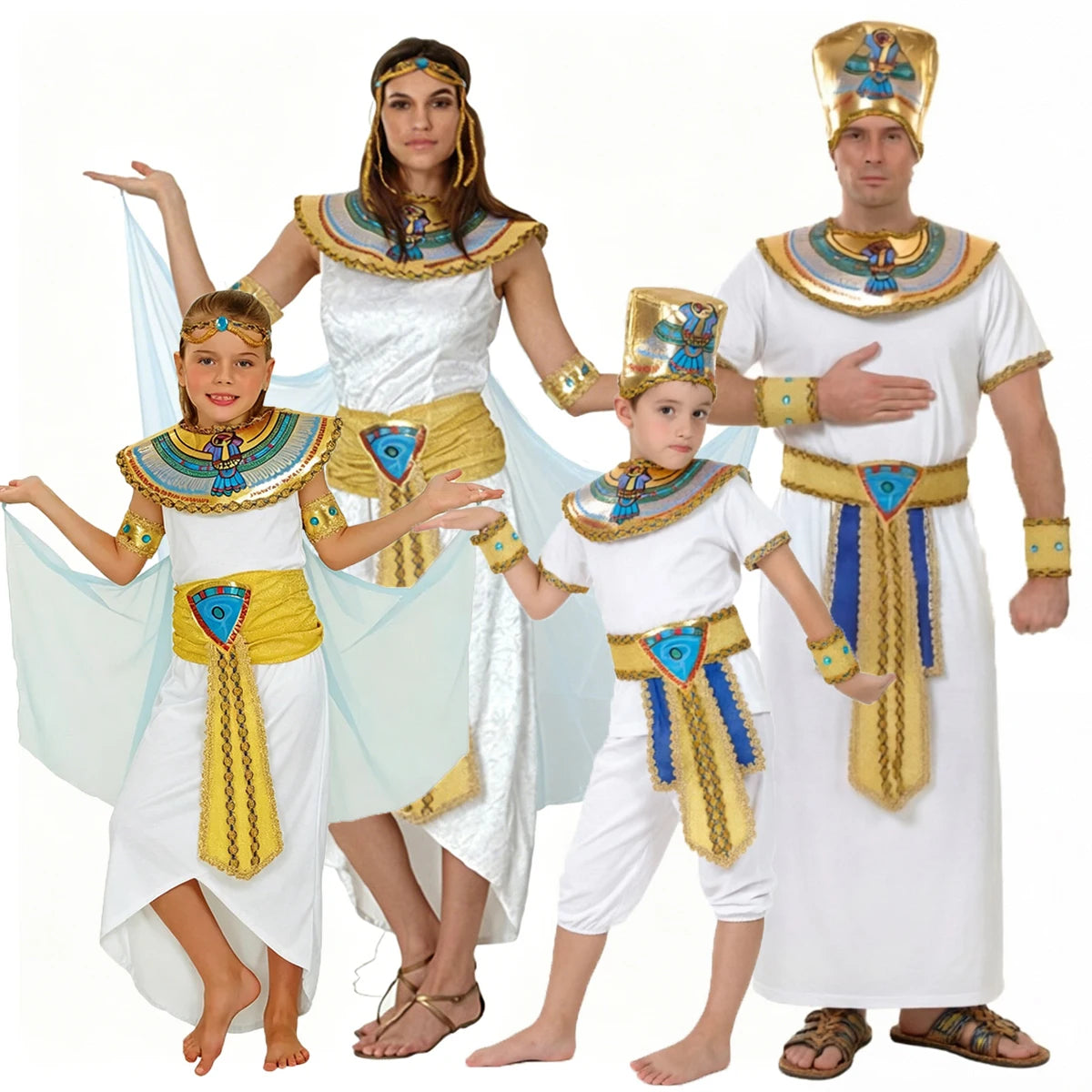 Umorden Adult Kids Egypt Nile Pharaoh Cleopatra Costume for Women Men Boys Girls Family Halloween New Year - product image 1
