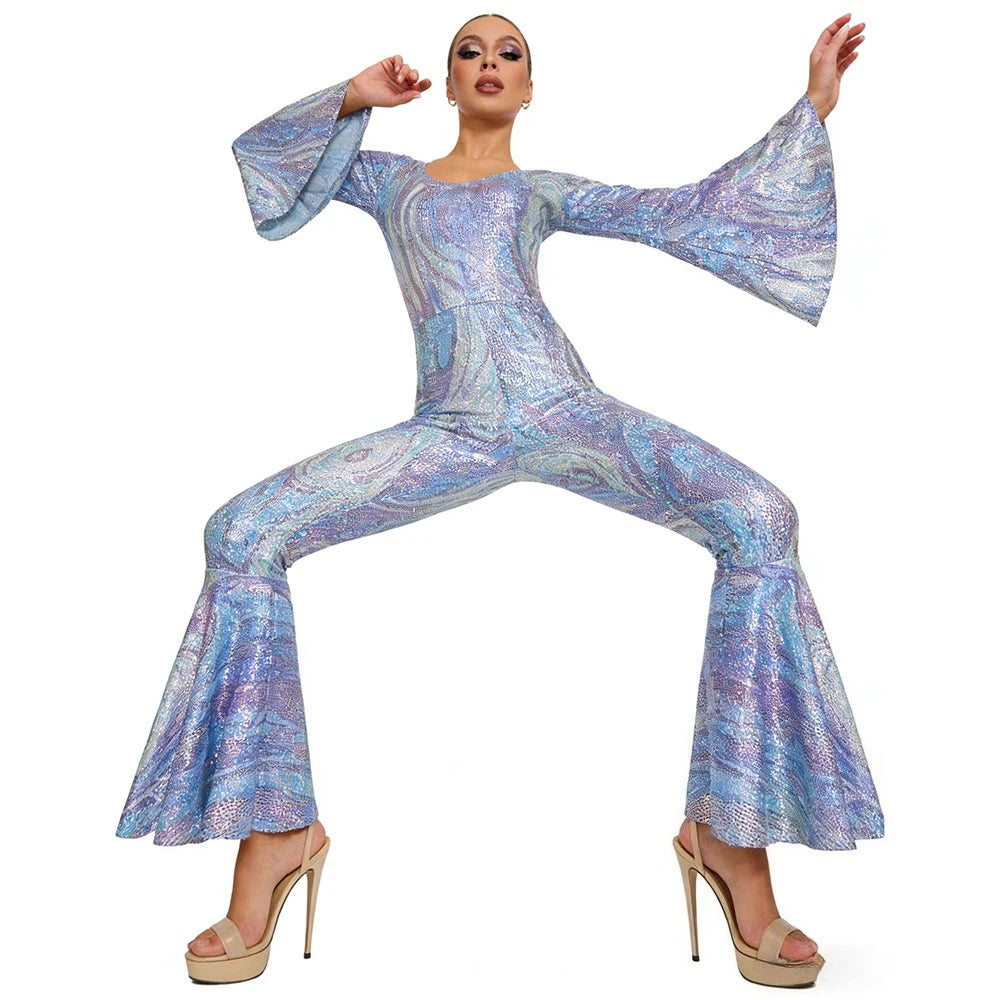 New Halloween Vintage 70s 80s Rock Women Disco Dress Hippie Costumes 60's Birthday Outfits 1970s Prom Sequin - product image 2