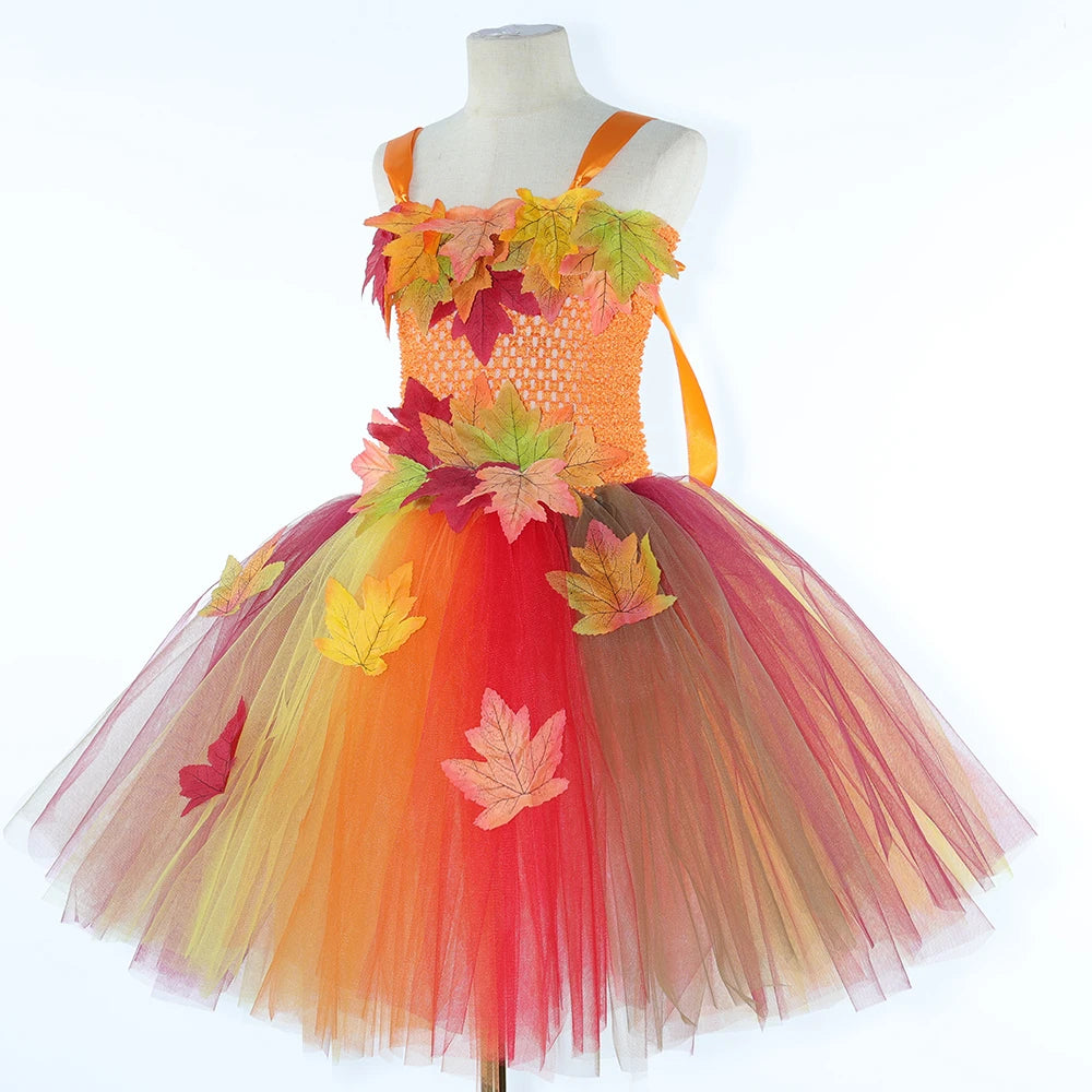 Girls Woodland Fairy Maple Leaf Halloween Costume Set