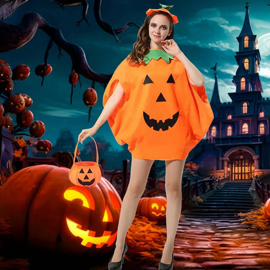 Women's 3-Piece Pumpkin Set: Cute Orange Outfit With , Attire For Hat