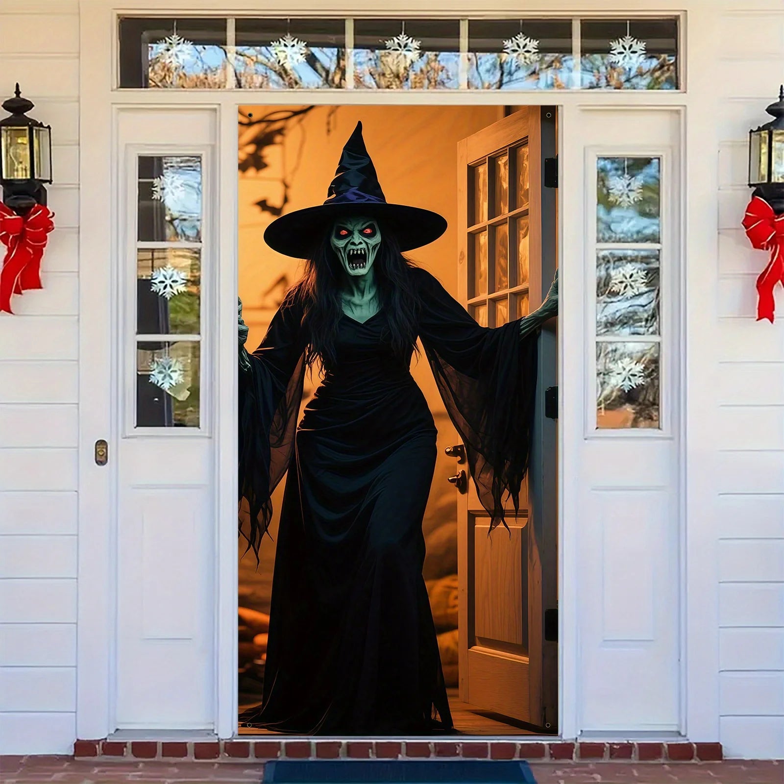 1-Piece 2D flat Halloween theme backdrop - scary witch design, Halloween - product image 5