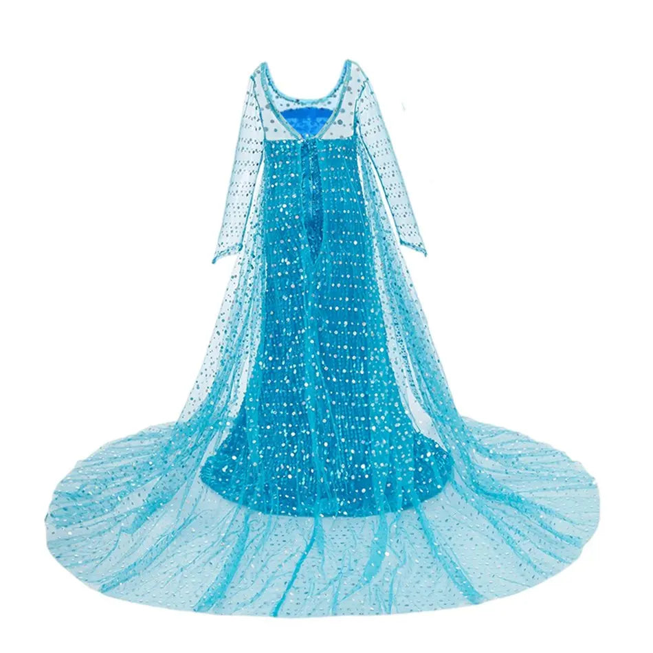 Ice Queen Princess Halloween Costume for Kids - Blue Sequin - product image 5