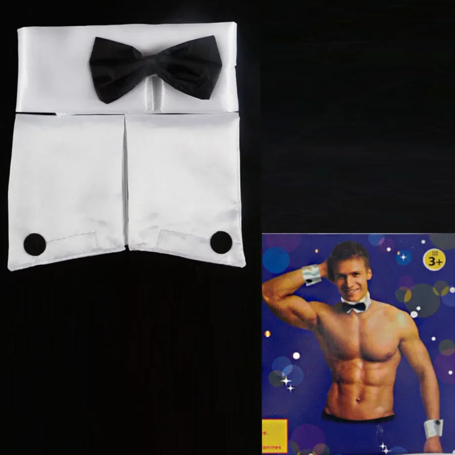 Men's Dancer Bow Tie Collar and Cuffs Costume - alternate view 6