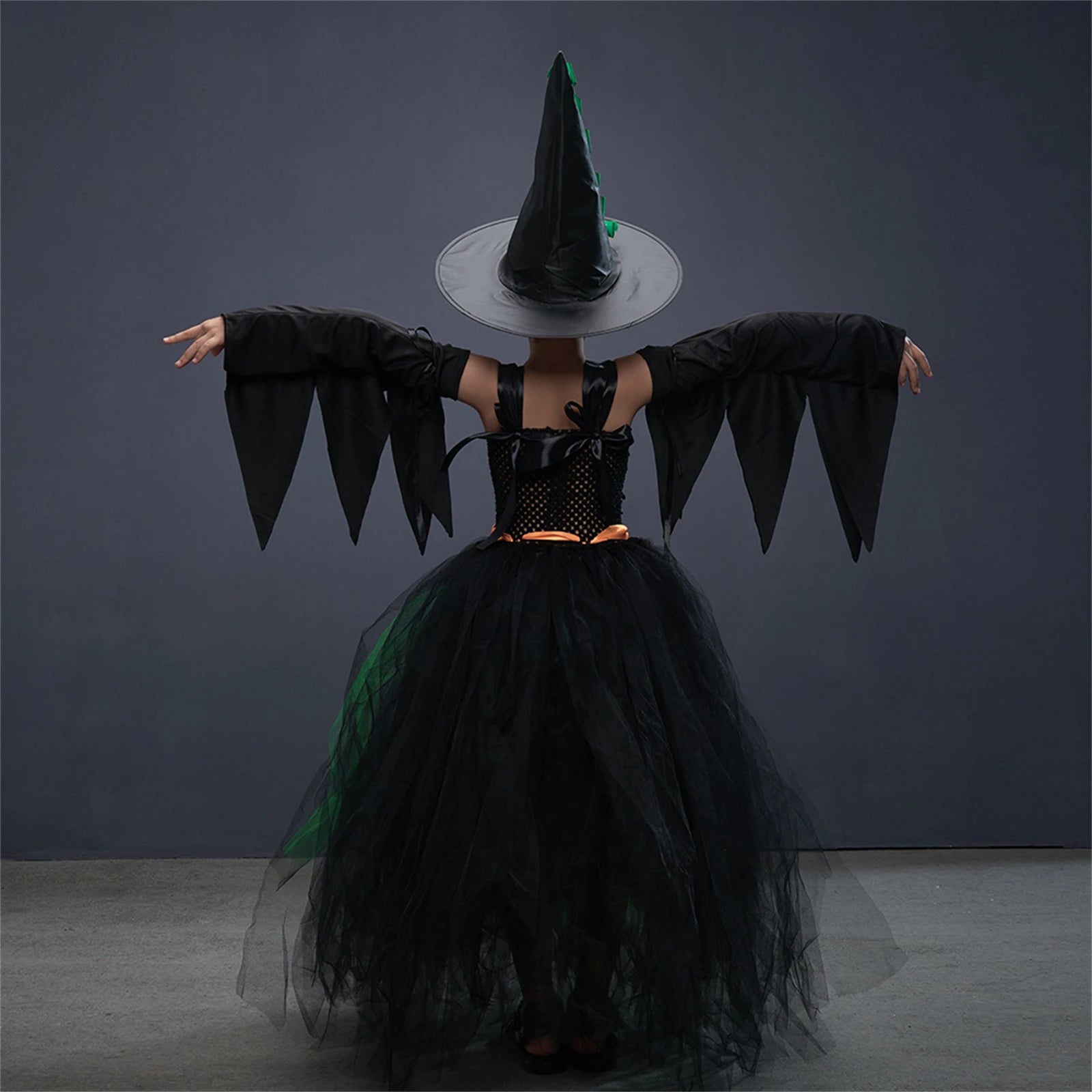 Halloween Witch Costume For Girls Kids Long Veil Dress Princess Dress Birthday Party Dress Dress - product image 6