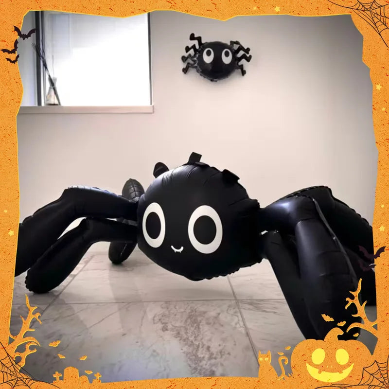 1Pcs 59 Inch 4D Black White Spider Foil Balloon Big Halloween Prank Balloon Indoor Outdoor Birthday Party - product image 1