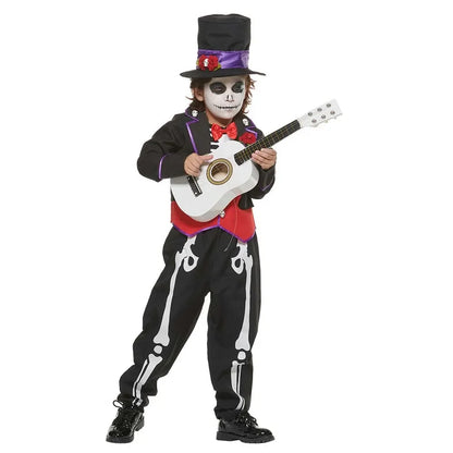 Fearful Black Children Kids Boy Skeleton Ghost Cosplay Costume Theme Party Halloween - product image 1