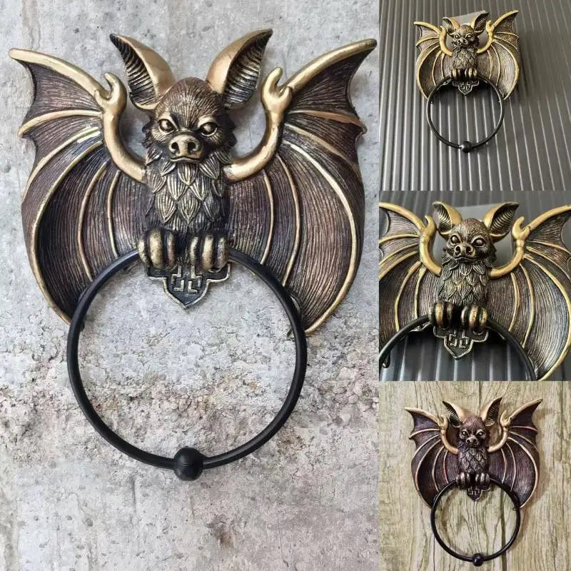 Whimsical Halloween Bat Knocker Gothic Wall Art Resin Statue Wall & Door - product image 3