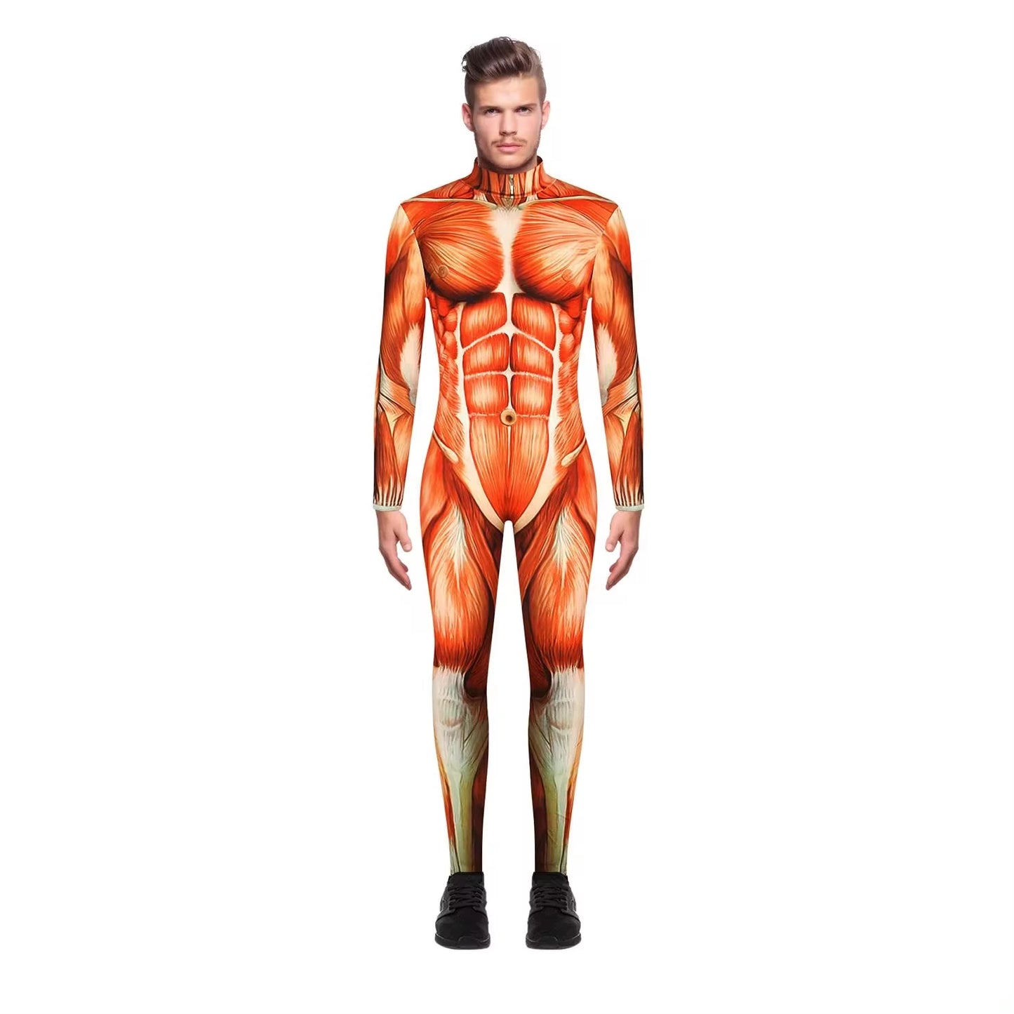 Halloween Costume for Men and Women Anime Movie Imitation Muscle Abs Digital Printing - MEN / XXL