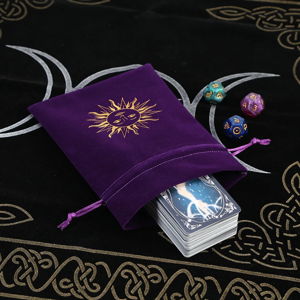 Embroidered Velvet Tarot Card Storage Bag