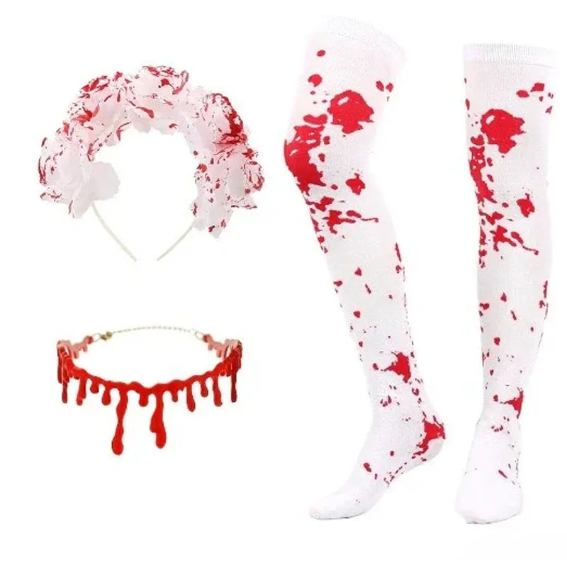 Adult Witch Bloody Stockings Gloves Apron Costume - alternate view 7