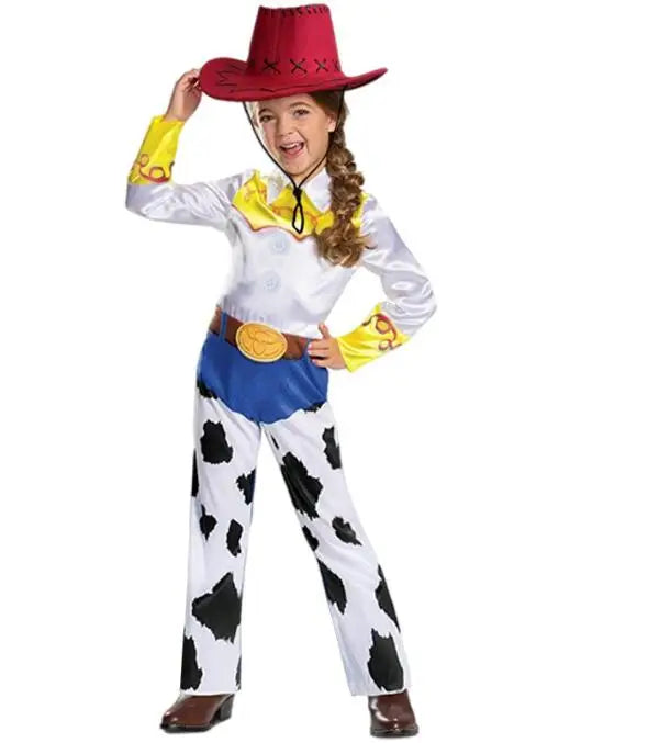 Movie Story Jessie Cosplay Costumes Cowgirl Bodysuits Hat Suits Halloween Cowboy Woody Roleplay Party Clothing