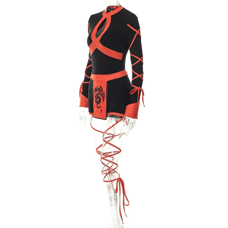 Ninja Cosplay Anime Halloween Costume for Women Adult Cosplay Dragon Ninja Warrior Costume - product image 6