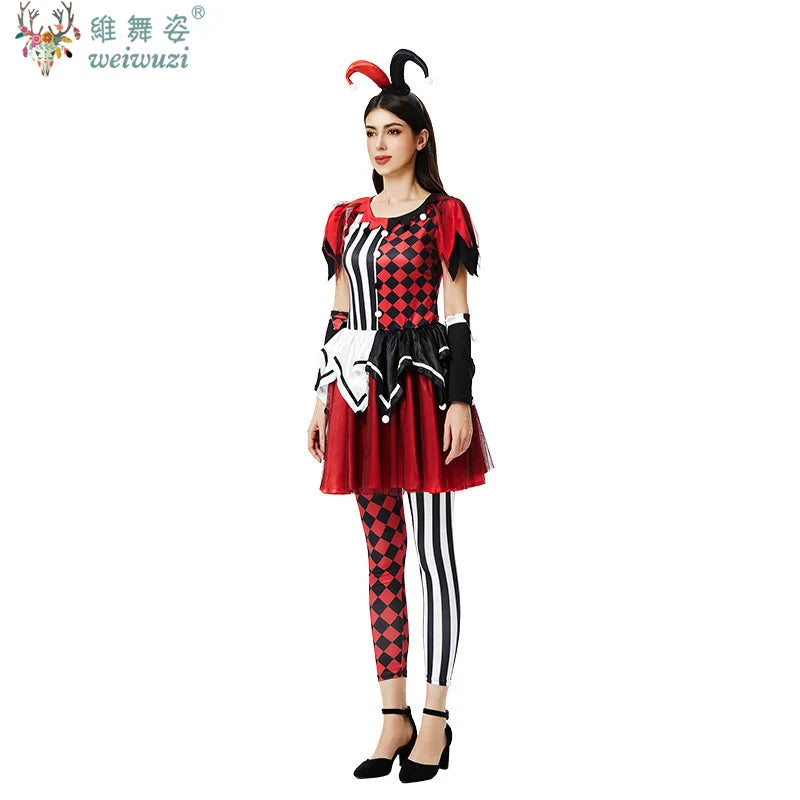 Halloween Costume Adult Women Clown Cosplay Costume Circus Stage Perfermance Fancy Clothing Naughty Joker - product image 2