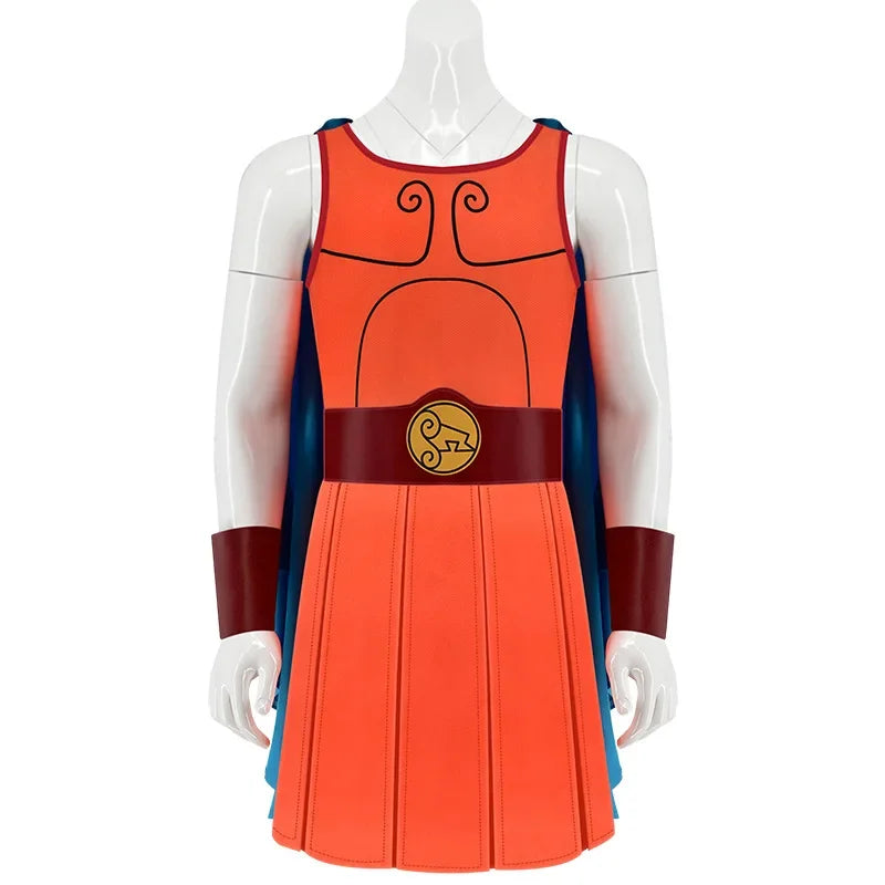 Hercule Costume Fantasy Jumpsuit Vest Cape Costume Outfits Halloween Disguise Suit for - Costume / 140