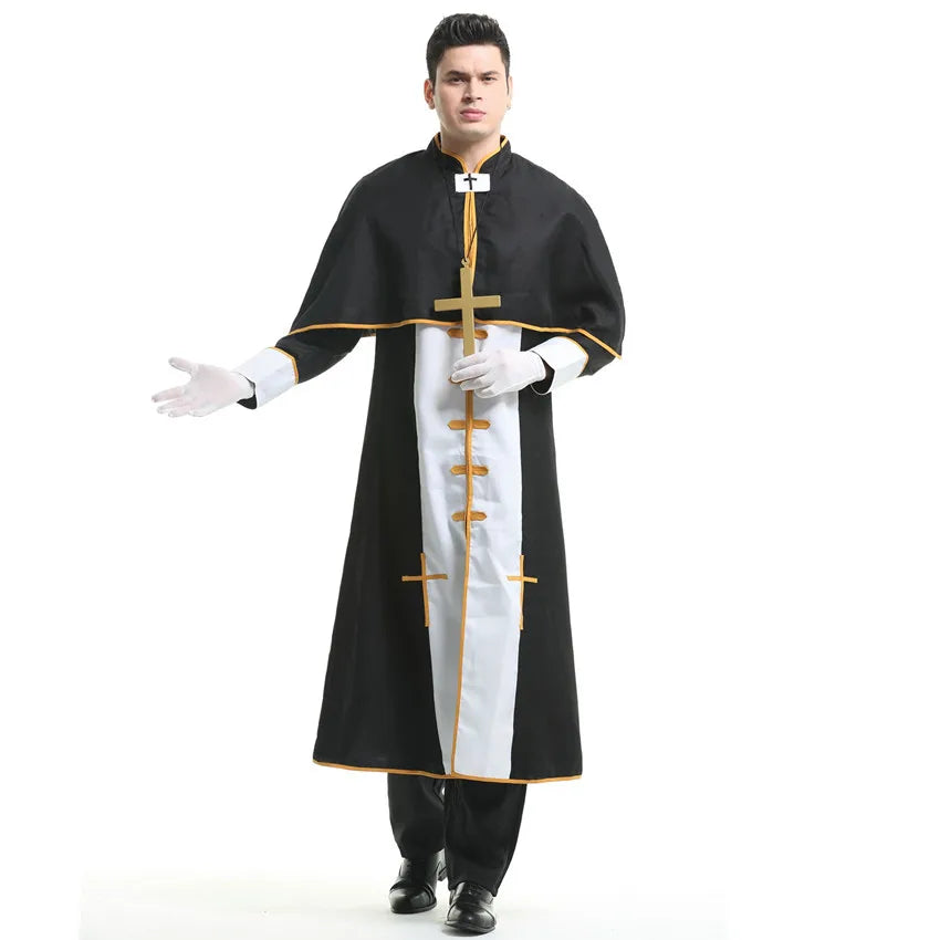 Couples for Men Medieval Priest Nun Missionary Church Religious Convent Costume - alternate view 5