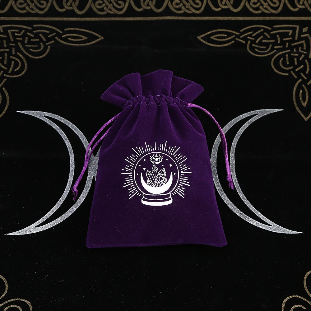 Embroidered Velvet Tarot Card Storage Bag