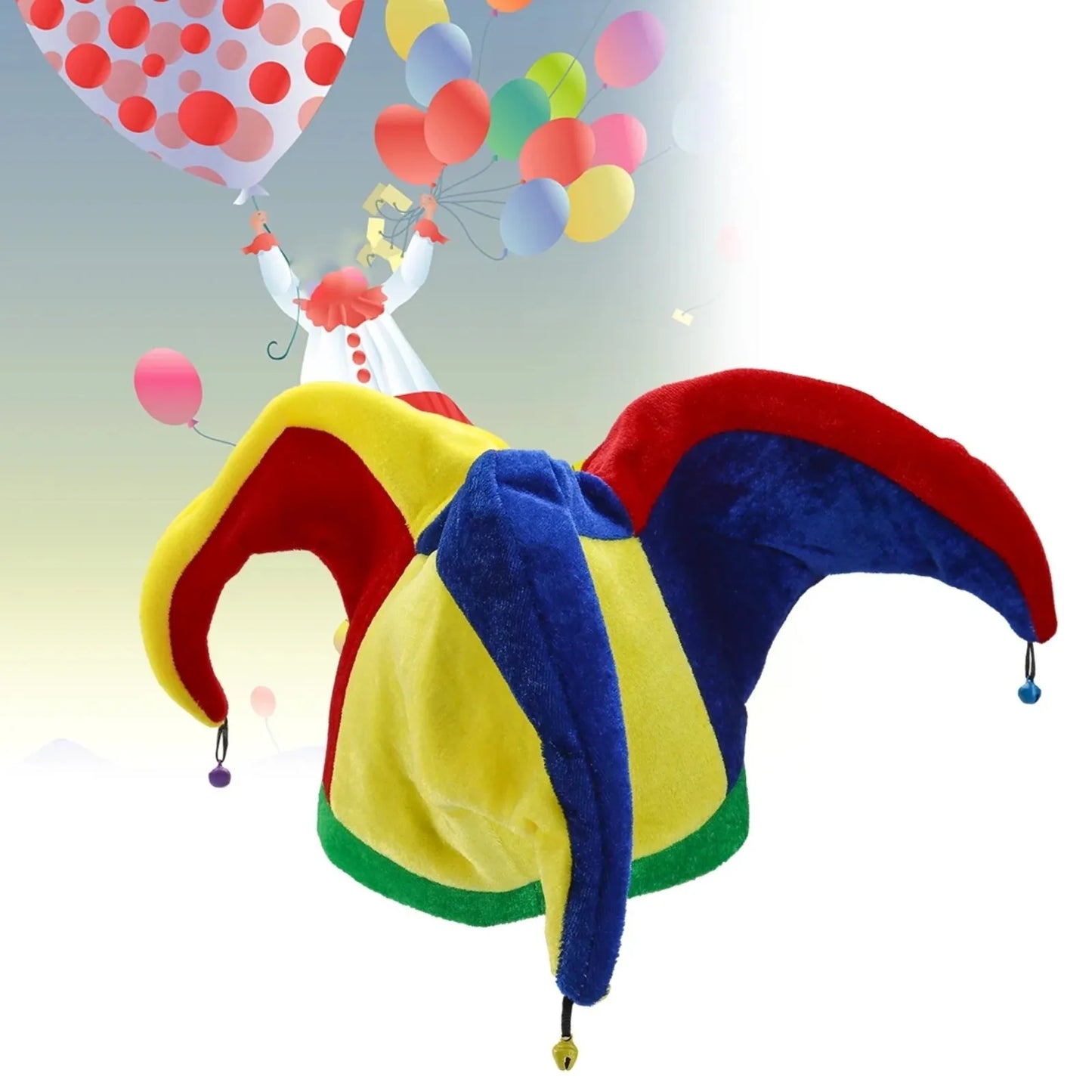 Adult Clown Colorful Hat Funny Ball Hats Accessories Costume - alternate view 4