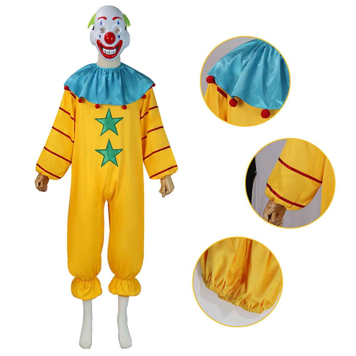 Clown Jumpsuit Costume with Mask for Kids & Adults - product image 2