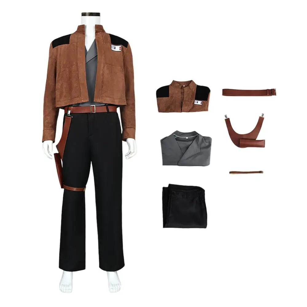 Han Costume for Men Solo Belt Movie Space Battle Man Costume Halloween Adult Male Outfits - Body Data / L