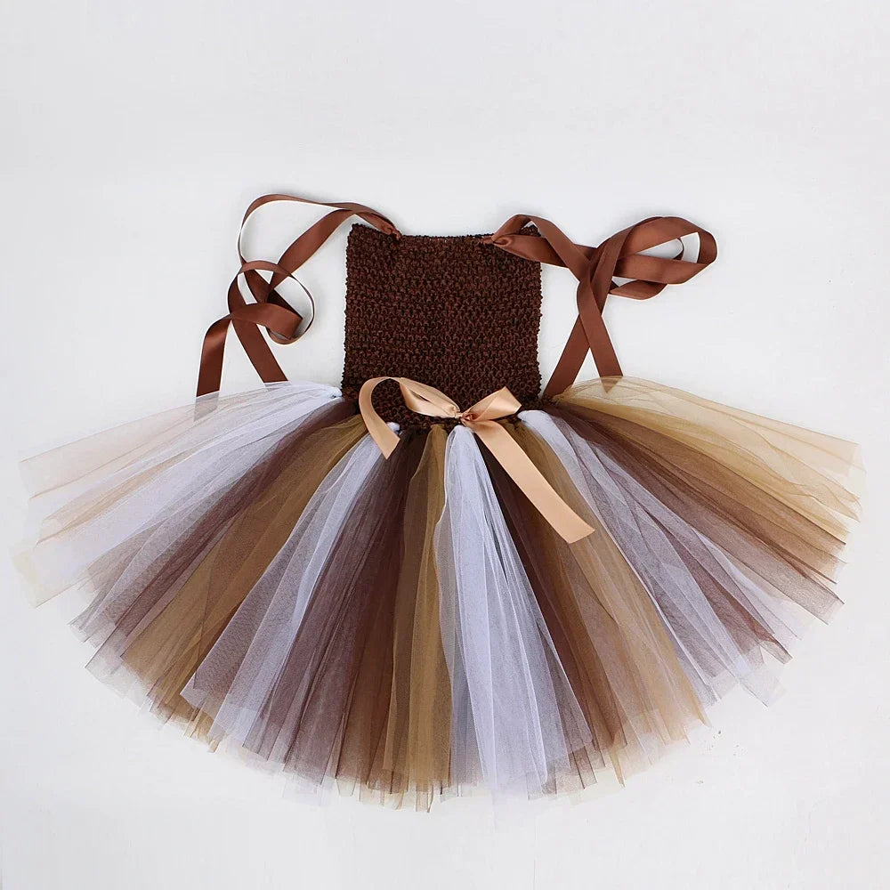 Girls Lion Tutu Halloween Costume with Cuffs