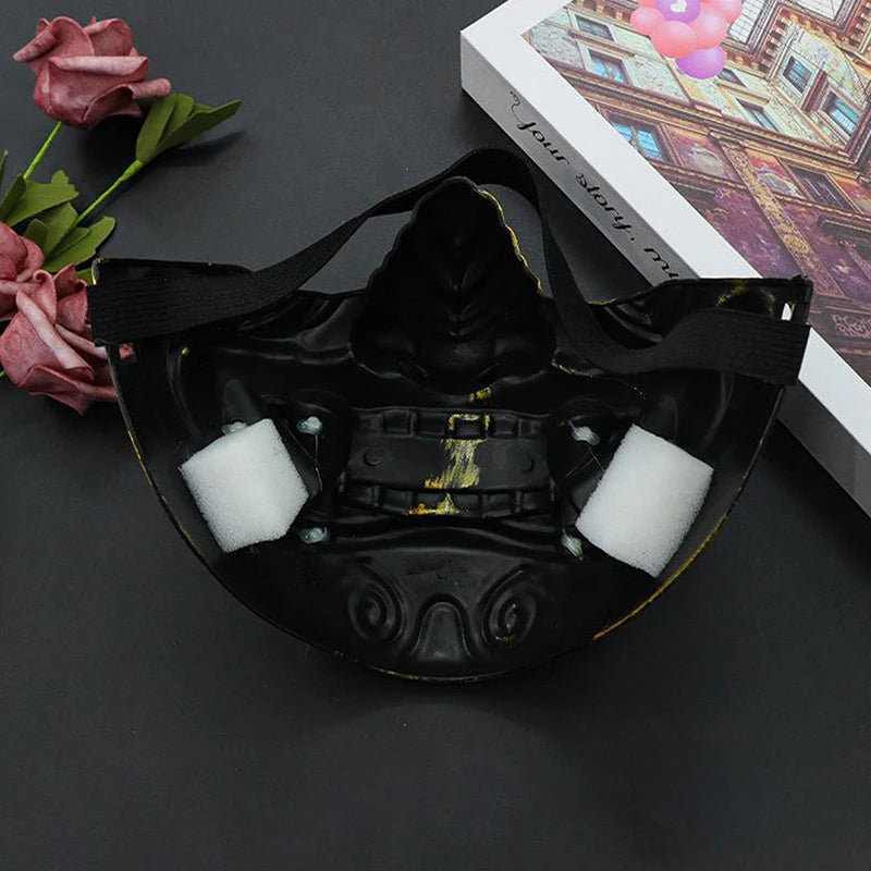 Japanese Samurai Oni Demon Mask Halloween Demon Samurai Costume Horror Prajna Killer Masks - C