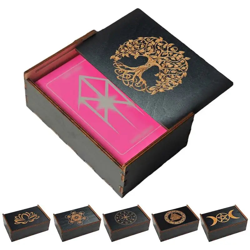 Vintage Wooden Tarot Card & Trinket Box