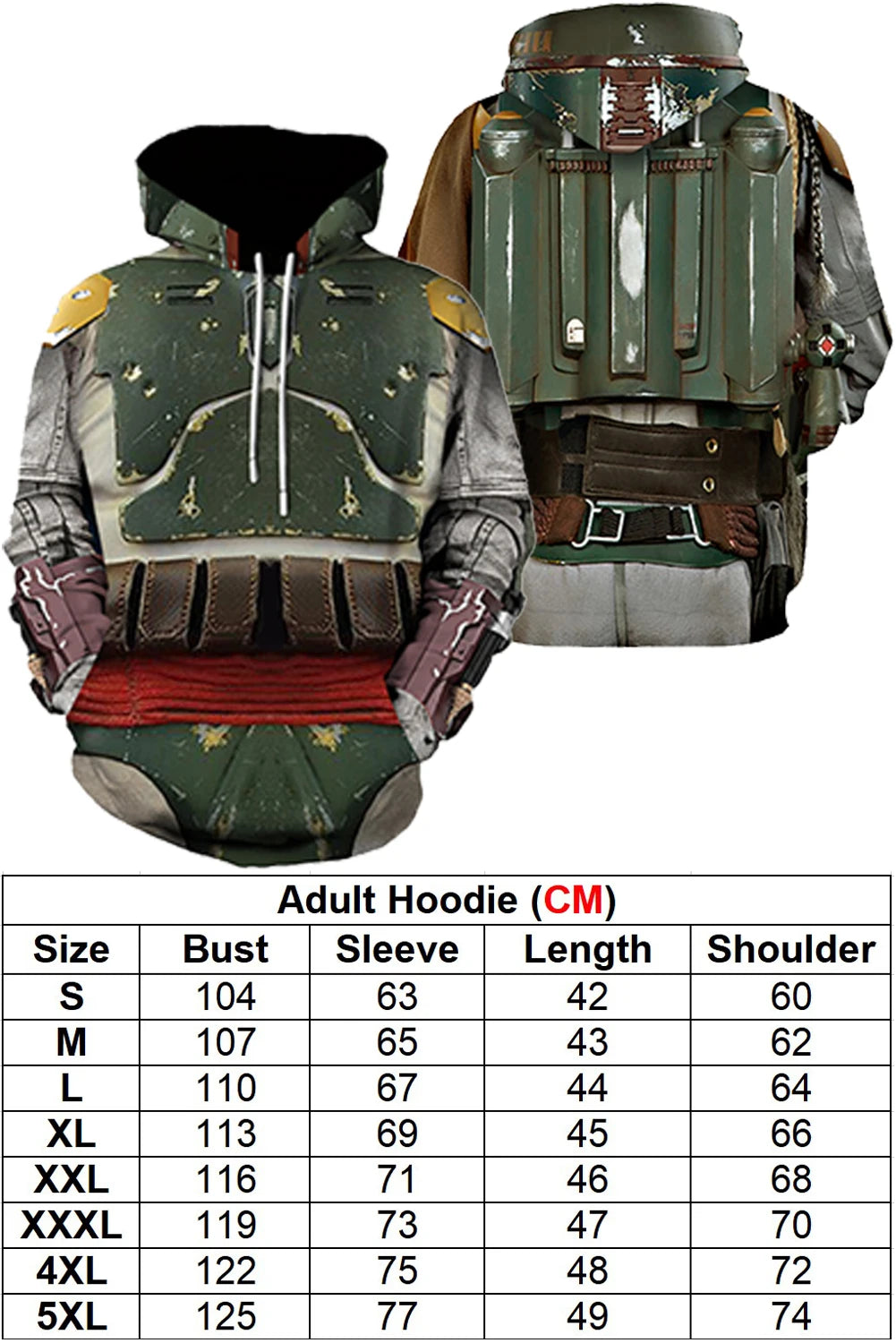 Din Djarin Costume Adult Kids Battle Armor Printed Hoodie Pant Movie Space Bounty Hunter - Kids Suit B / S