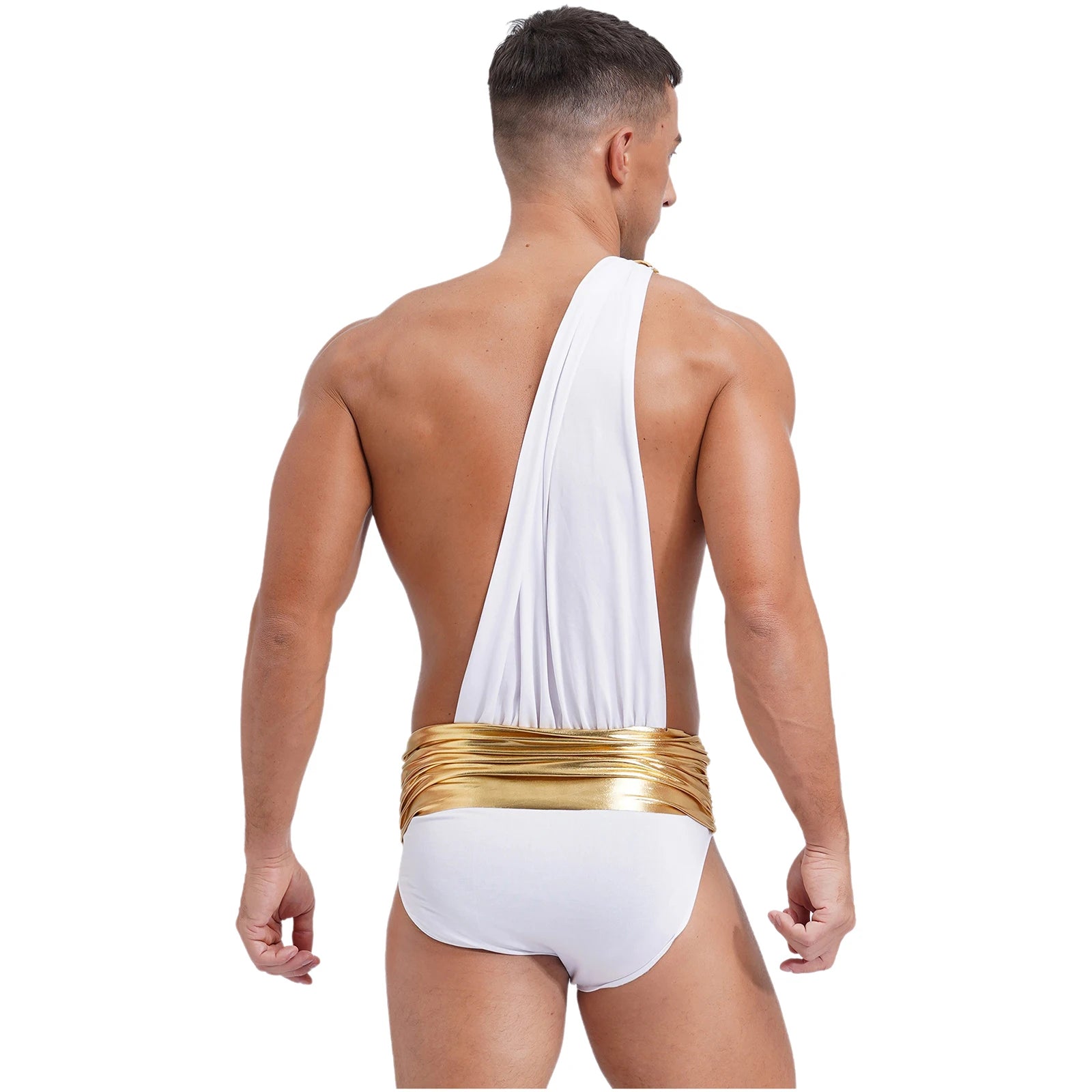 Men's Halloween Mythology Ancient Greek Roman Knight Warrior Cupid Costume Metallic - Black / L