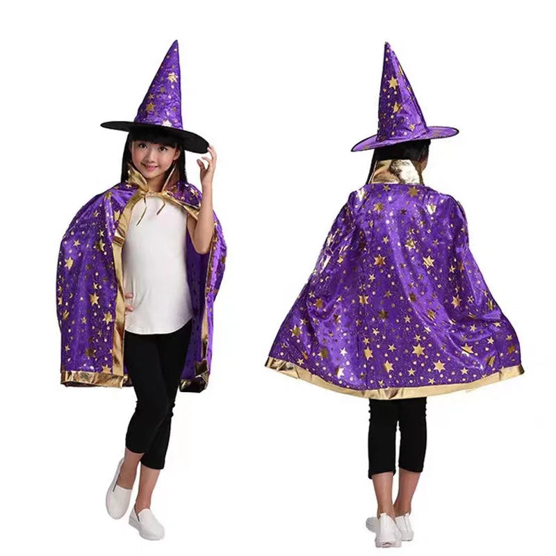 Kids' Witch 2pcs Cloak Little Magician Five Star Costume - alternate view 5