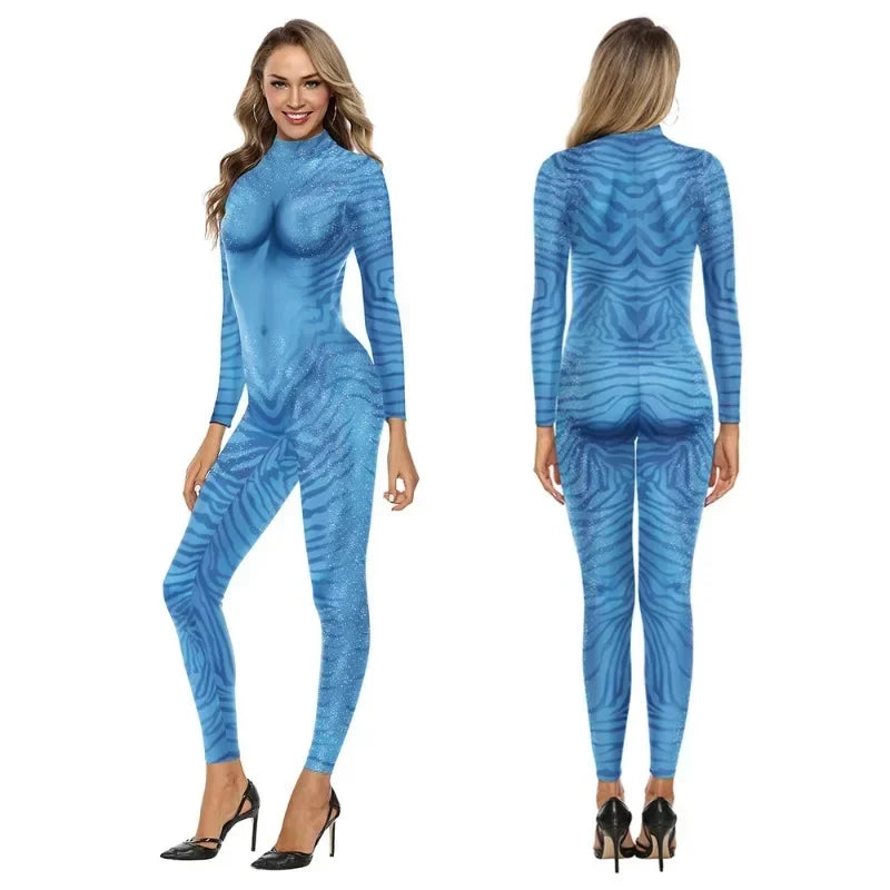 Movie Avatar Cosplay Costume Themed 3D Digital Print Jumpsuit For - view 2