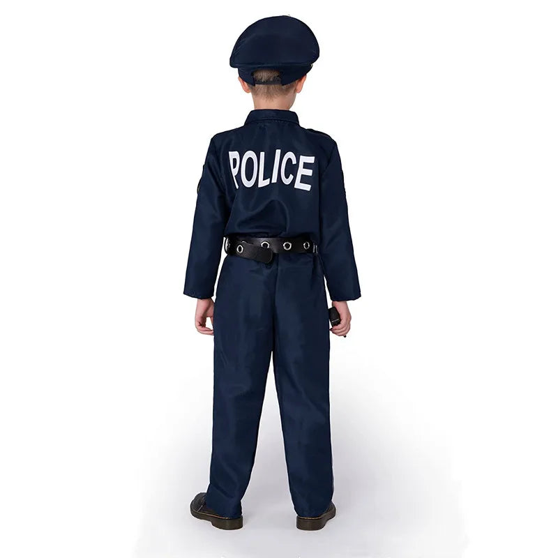 Halloween Police Suit Costume Makeup Boy Police Suit 9-piece Birthday Set Top Hat Novelty - View 5