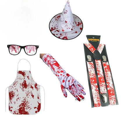 Adult Witch Bloody Stockings Gloves Apron Costume - alternate view 6