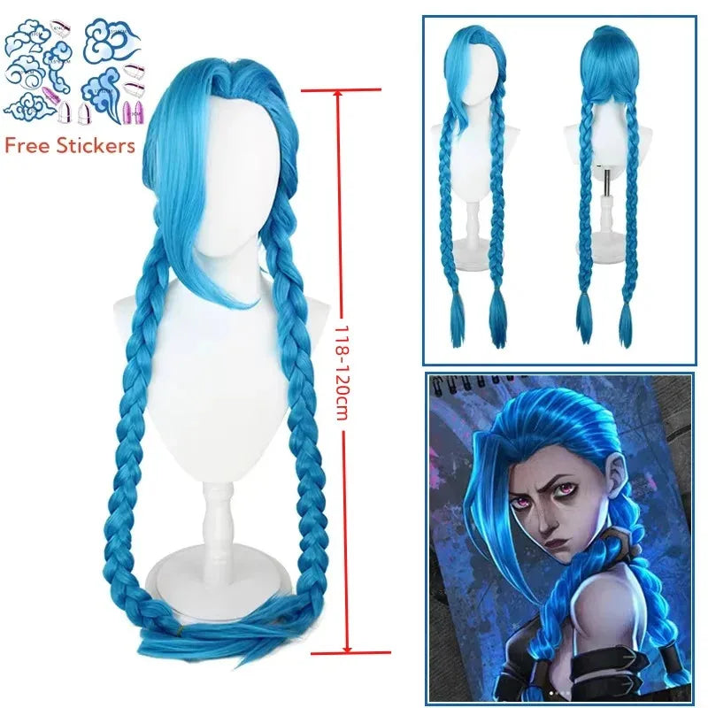 Jinx-Inspired Arcane-Style Cosplay Costume & Wig Options - Costume and Wig XL