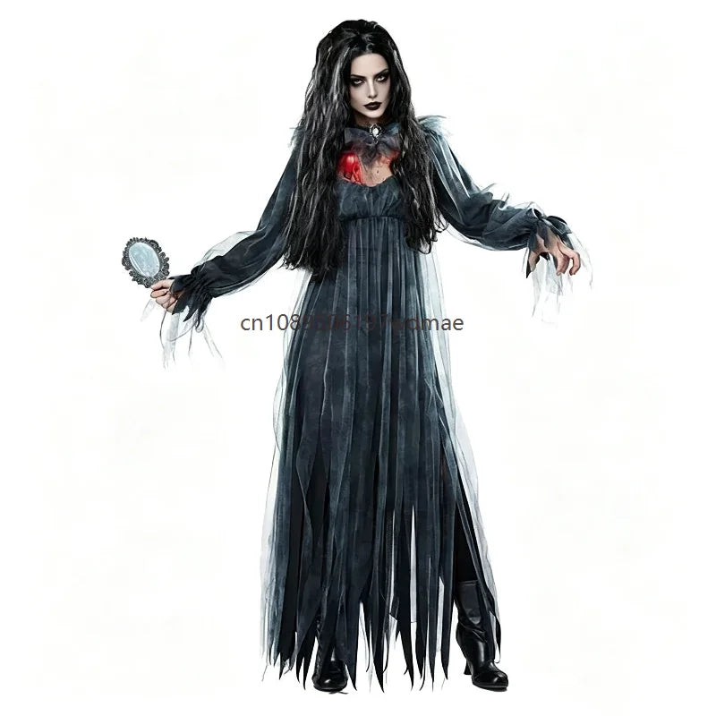 Women Halloween Gothic Witch Ghost Bride Cosplay Costume Multi‑Style Black - product image 5