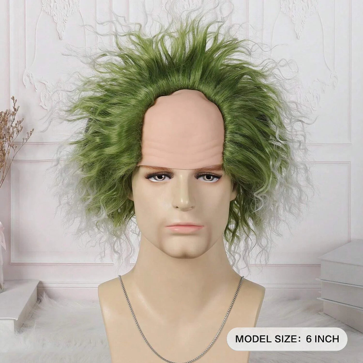 Green Wigs for Costume Men Black White Suit Costume Cute Green Wig