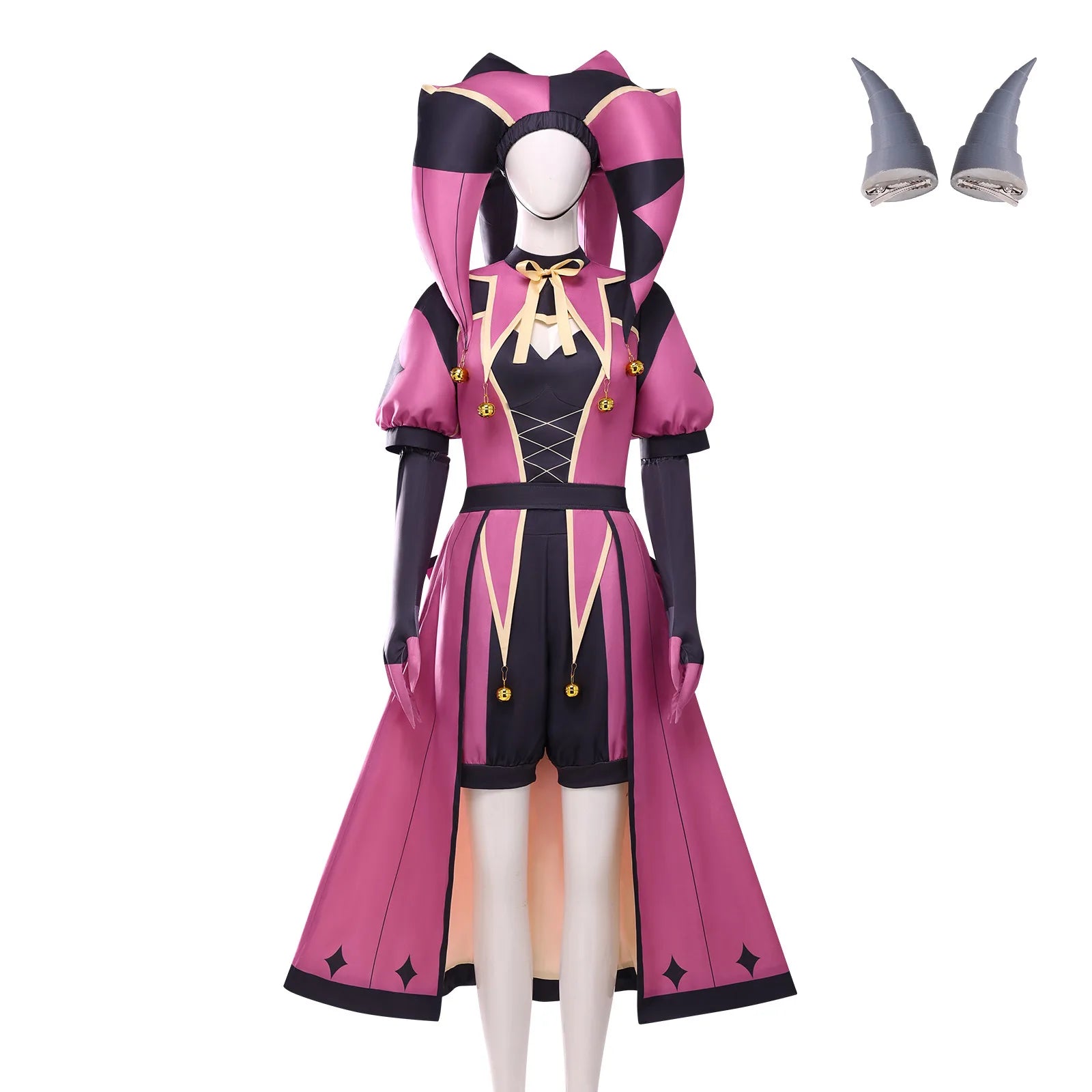 Cos Room Tfc the Freak Circus Columbina Costume the Angel Pink Clown Outfit TICKET Scary - Pink 6 Pcs / L