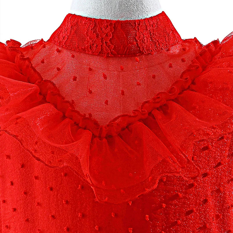 Girls Halloween red hollow out Horror Ghost Bride Devil Priestess Party Dress - product image 3