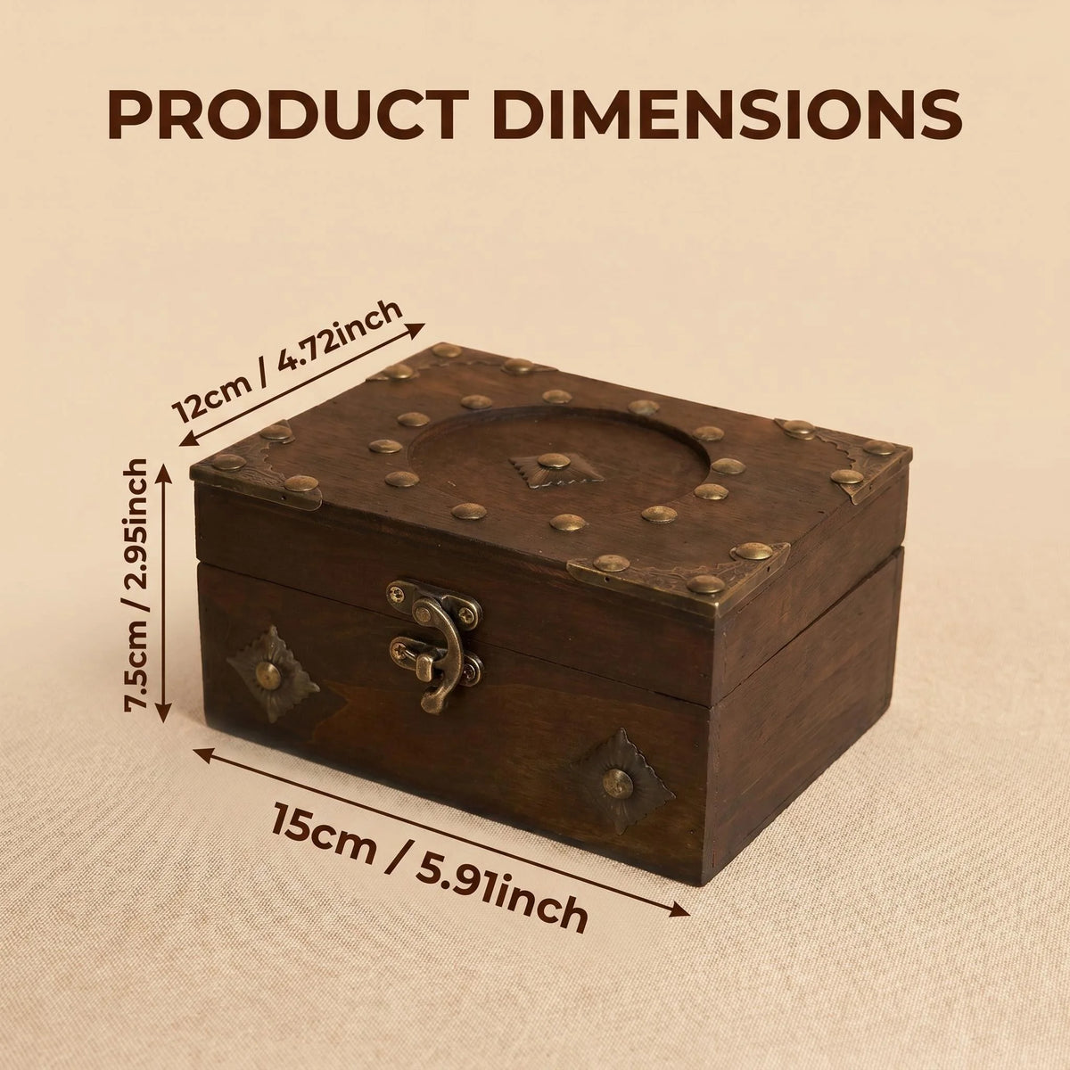 Vintage Solid Wood Tarot Card Storage Box