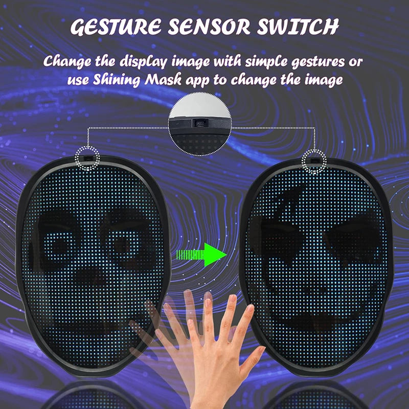 Programmable LED Halloween Mask with Bluetooth App