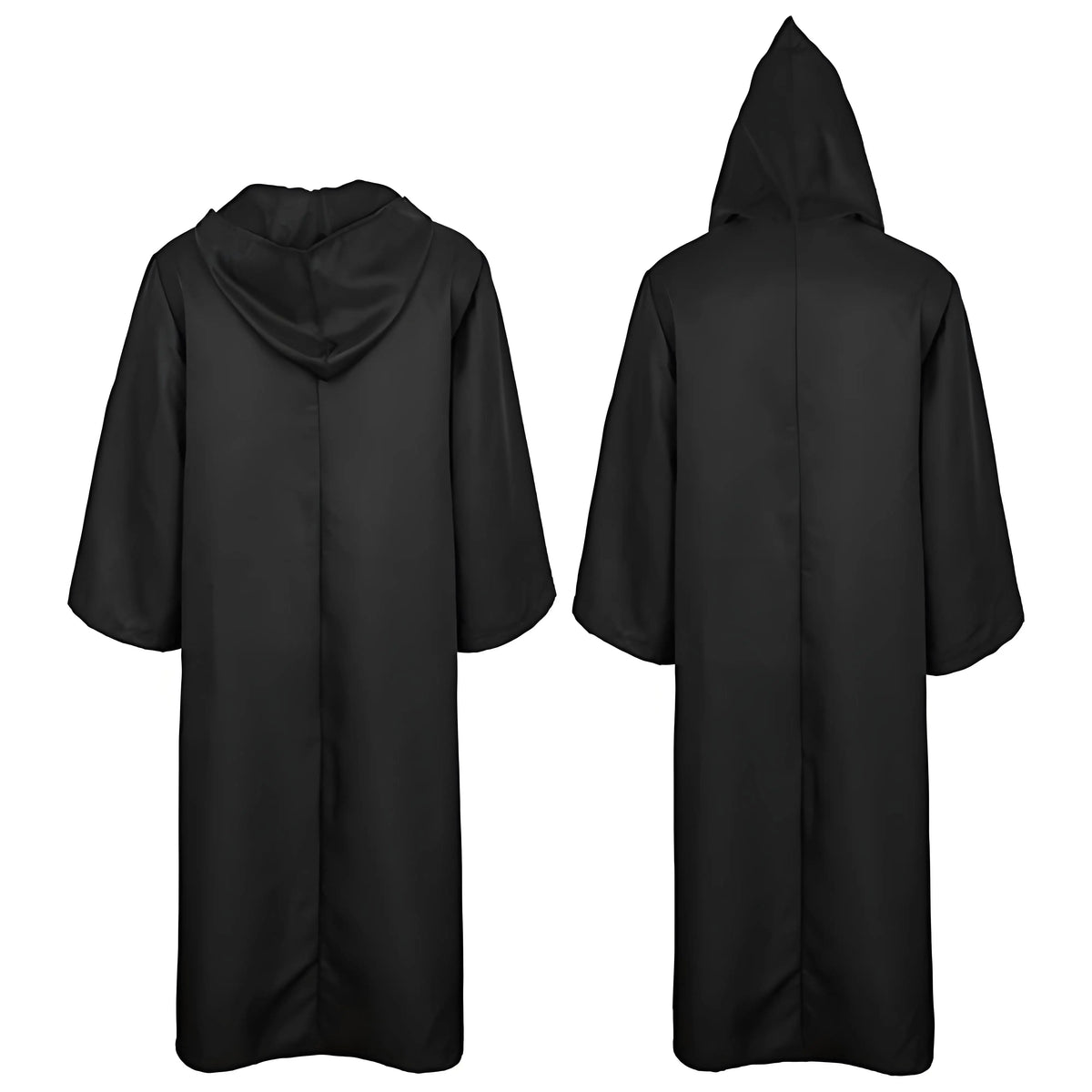 Masquerade Black Hooded Cloak – Long Unisex Witch Robe